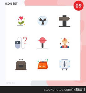 Set of 9 Modern UI Icons Symbols Signs for rattle, online, guide, info, contact Editable Vector Design Elements