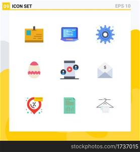 Set of 9 Modern UI Icons Symbols Signs for technology, business, cog, spring, easter Editable Vector Design Elements