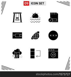 Set of 9 Modern UI Icons Symbols Signs for technology, gameboy, card, electronics, hardware Editable Vector Design Elements