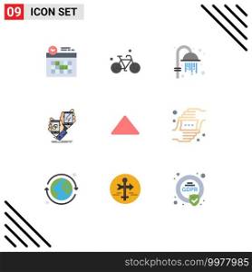 Set of 9 Modern UI Icons Symbols Signs for up, product, cleansing, placement, brand Editable Vector Design Elements