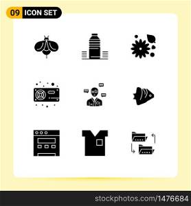 Set of 9 Modern UI Icons Symbols Signs for vga, hardware, sport, fan, nature Editable Vector Design Elements