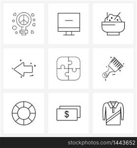 Set of 9 Simple Line Icons for Web and Print such as financial, advice, Chinese, back, ui Vector Illustration