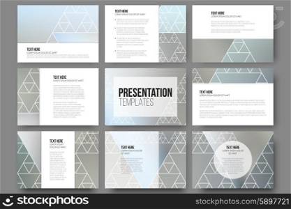 Set of 9 templates for presentation slides. Minimalistic geometric blurred vector backgrounds. Set of 9 templates for presentation slides. Minimalistic geometric blurred vector backgrounds.