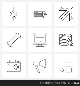 Set of 9 UI Icons and symbols for hardware, led, direction, hospital, medical Vector Illustration