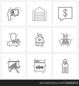 Set of 9 UI Icons and symbols for health, medical, dollar, avatar, avatar Vector Illustration