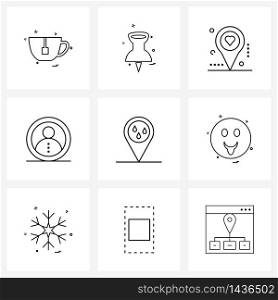 Set of 9 Universal Line Icons of weather, forecast, wedding, interface, team Vector Illustration