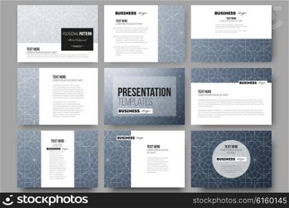 Set of 9 vector templates for presentation slides. Abstract floral business background, modern stylish vector texture