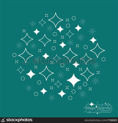 set of a magic sparkle with wand design elements Vector illustration