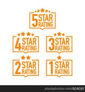 Set of a rating stamp, badge. Hotel rating. Vector stock illustration.