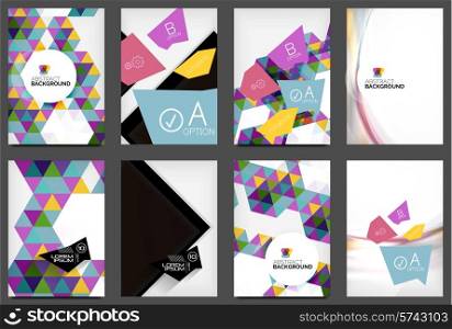Set of A4 Flyers. Abstract Backgrounds
