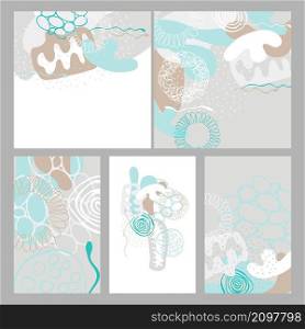 Set of abstract artistic creative universal cards. Design for prints,flyers,banners,cards. Vector illustration. Abstract artistic creative universal cards. Vector illustration