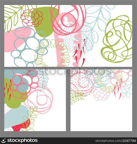 Set of abstract artistic creative universal cards. Design for prints,flyers,banners,cards. Vector illustration. Abstract artistic creative universal cards. Vector illustration