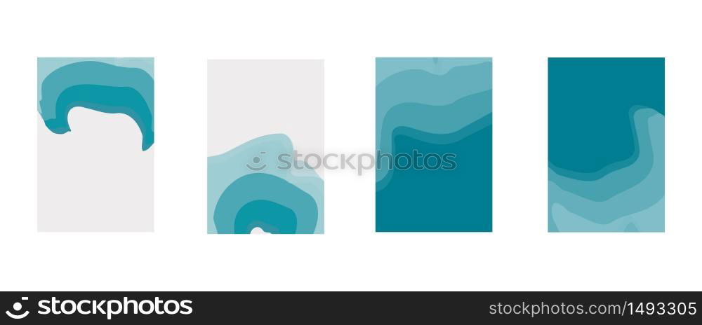 Set of abstract background in sea green shades for poster, brochure or flyer, vector image