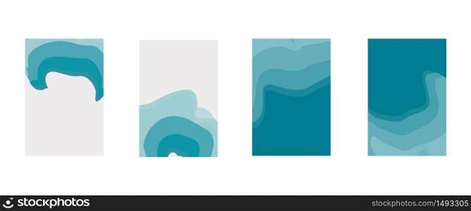 Set of abstract background in sea green shades for poster, brochure or flyer, vector image