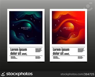 Set of Abstract Background, liquid ,fluid, texture design, Template layout, vector