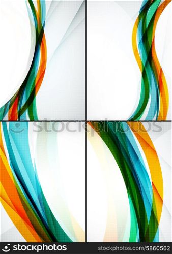 Set of abstract backgrounds. Glossy wide colorful wave. Set of abstract backgrounds. Glossy wide colorful wave. Banner advertising layouts - templates and wallpapers