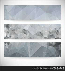 Set of abstract backgrounds, molecule structure, triangle design vector illustration.