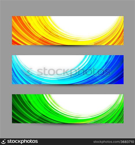 Set of abstract banners. Bright illustration