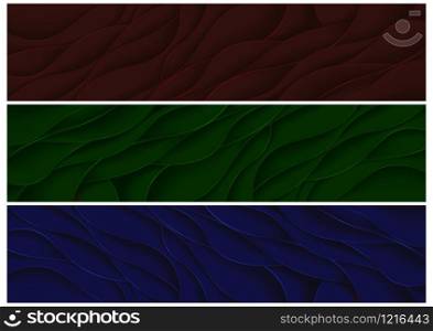 Set of Abstract Banners with Layers and Edges