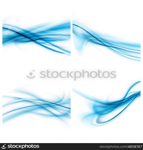 Set Of Abstract BLue And White Modern Background