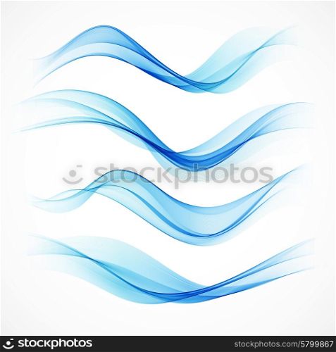 Set of abstract blue waves. Vector illustration. Set of abstract blue waves. Vector illustration EPS 10