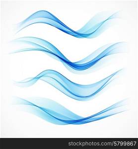 Set of abstract blue waves. Vector illustration. Set of abstract blue waves. Vector illustration EPS 10
