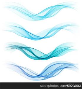 Set of abstract blue waves. Vector illustration . Set of abstract blue waves. Vector illustration EPS 10