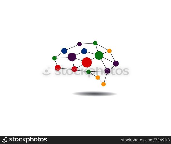 Set of abstract Brain Logo Template vector icon illustration design