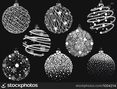 Set of Abstract Christmas Balls