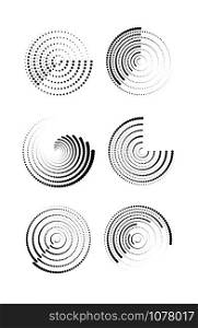 set of abstract circle outlines are reduced to the center for a logo, sign, site or app icon.