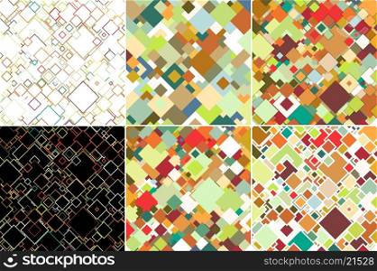 Set of abstract colored backgrounds, square design vector illustration.