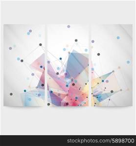 Set of abstract colored backgrounds, triangle design vector illustration.