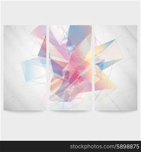 Set of Abstract colored backgrounds, triangle design vector illustration.