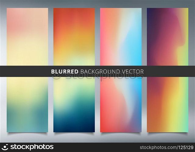 Set of abstract colorful blurred vector backgrounds. You can use for website, presentation, print, ad, mobile, poster, brochure, leaflet. Vector illustration