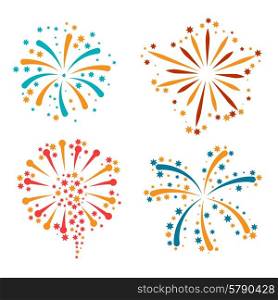 Set of abstract colorful fireworks and salute.. Set of abstract colorful fireworks and salute