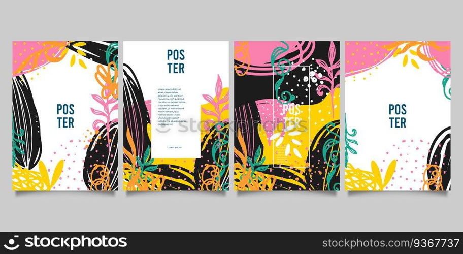 Set of abstract creative templates.