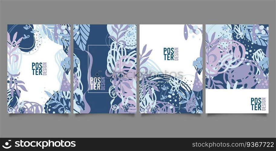 Set of abstract creative universal artistic templates.