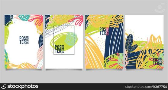 Set of abstract creative universal artistic templates.