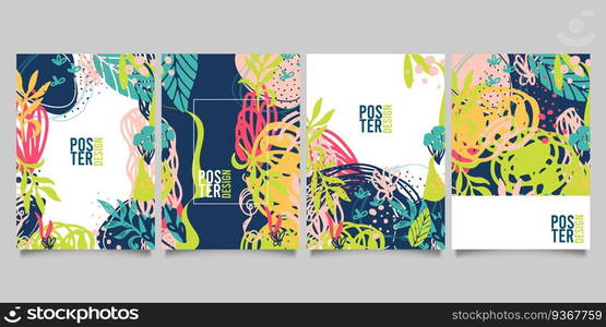 Set of abstract creative universal artistic templates.