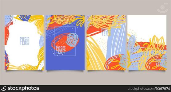 Set of abstract creative universal artistic templates. Good for poster, card, invitation, flyer, cover, banner, placard, brochure and other graphic design.