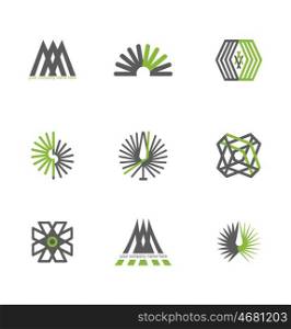 Set of abstract design logos for companyon a white background