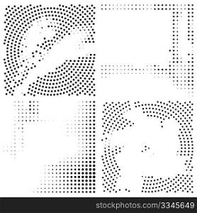 Set of abstract elegance backgrounds with dots. Vector illustration.