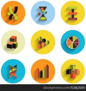 Set of abstract geometric flat icons for business / technology / infographic template