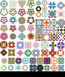 Set of abstract geometric icons / shapes. Can be used for vintage backgrounds / patterns