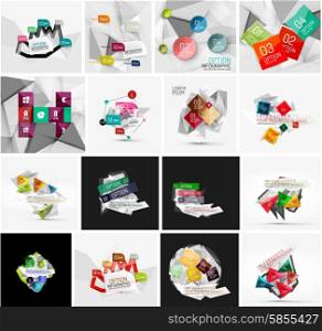 Set of abstract geometric infographic banner templates. Business presentations, backgrounds, option infographics or advertising layouts