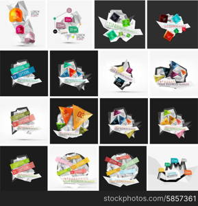 Set of abstract geometric infographic banner templates. Business presentations, backgrounds, option infographics or advertising layouts