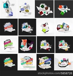 Set of abstract geometric infographic banner templates. Business presentations, backgrounds, option infographics or advertising layouts