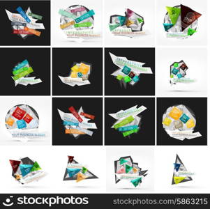 Set of abstract geometric infographic banner templates. Business presentations, backgrounds, option infographics or advertising layouts