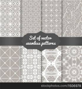 Set of abstract geometric pattern backgrounds. Elegant backgrounds for cards and invitations.. Set of abstract geometric pattern backgrounds.