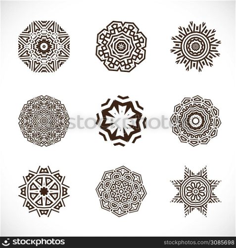 set of abstract geometric pattern element, vector illustration